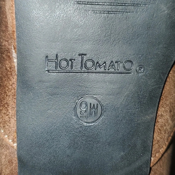 Hot Tomato Chunky Heel Lace Up Ankle Booties Size 9W - Picture 11 of 14